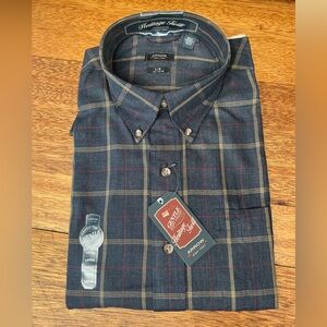 Arrow NWT men’s long sleeve shirt  Large 16-16 1/2 Heritage Twill wrinkle free